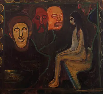 Mädchen und drei Männerköpfe Edvard Munch